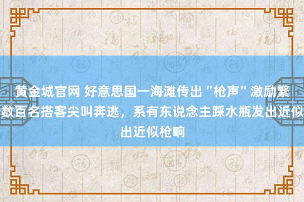 黄金城官网 好意思国一海滩传出“枪声”激励繁芜：数百名搭客尖叫奔逃，系有东说念主踩水瓶发出近似枪响