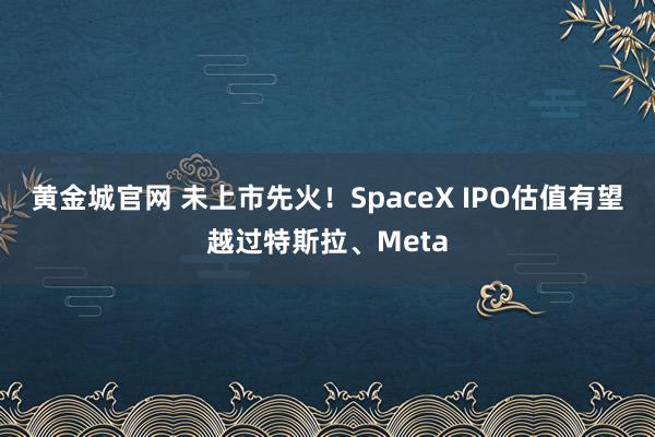 黄金城官网 未上市先火！SpaceX IPO估值有望越过特斯拉、Meta