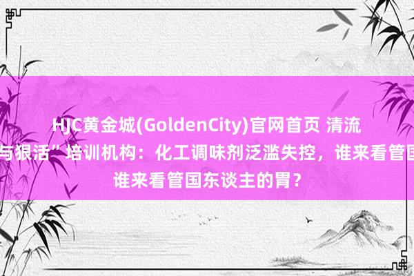 HJC黄金城(GoldenCity)官网首页 清流｜卧底“科技与狠活”培训机构：化工调味剂泛滥失控，谁来看管国东谈主的胃？