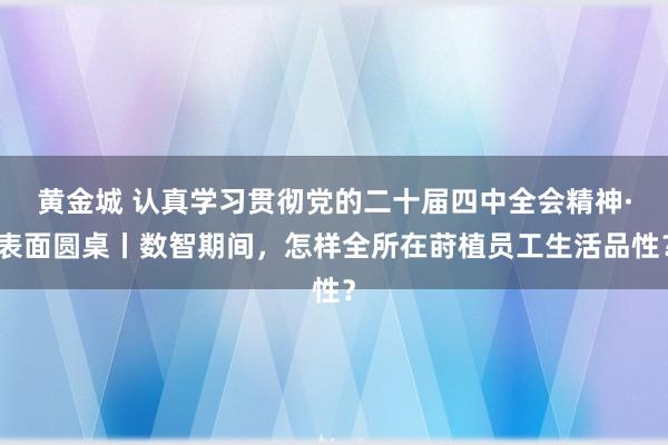 黄金城 认真学习贯彻党的二十届四中全会精神·表面圆桌丨数智期间，怎样全所在莳植员工生活品性？