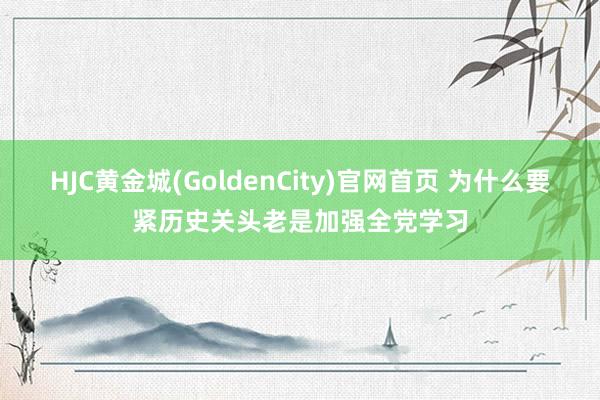 HJC黄金城(GoldenCity)官网首页 为什么要紧历史关头老是加强全党学习