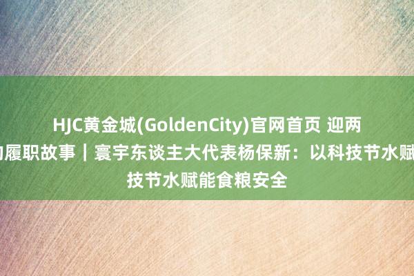 HJC黄金城(GoldenCity)官网首页 迎两会·说说我的履职故事｜寰宇东谈主大代表杨保新：以科技节水赋能食粮安全