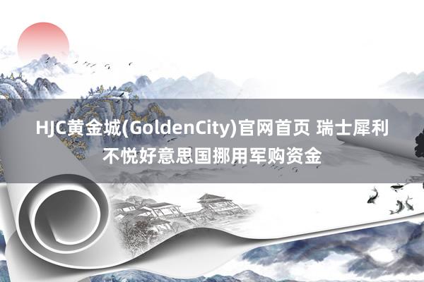 HJC黄金城(GoldenCity)官网首页 瑞士犀利不悦好意思国挪用军购资金
