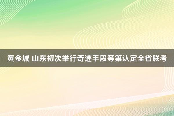 黄金城 山东初次举行奇迹手段等第认定全省联考
