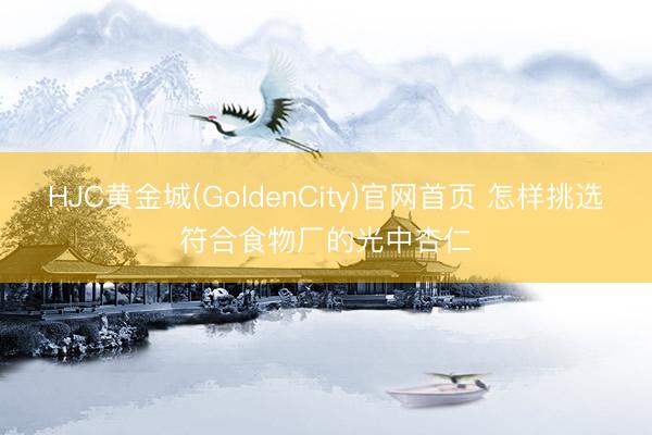 HJC黄金城(GoldenCity)官网首页 怎样挑选符合食物厂的光中杏仁