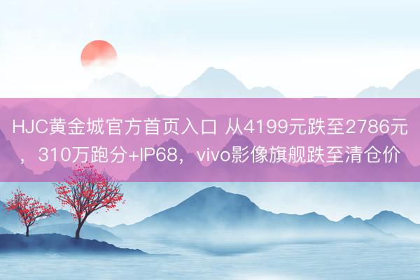 HJC黄金城官方首页入口 从4199元跌至2786元，310万跑分+IP68，vivo影像旗舰跌至清仓价