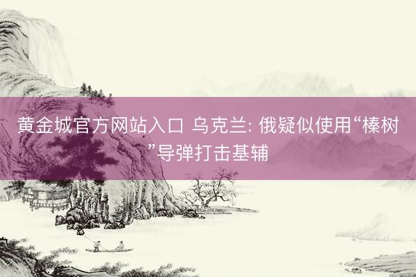 黄金城官方网站入口 乌克兰: 俄疑似使用“榛树”导弹打击基辅