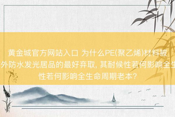 黄金城官方网站入口 为什么PE(聚乙烯)材料被合计是制造户外防水发光居品的最好弃取， 其耐候性若何影响全生命周期老本?