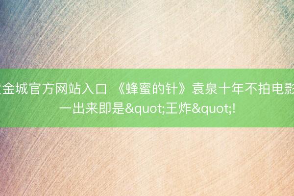 黄金城官方网站入口 《蜂蜜的针》袁泉十年不拍电影， 一出来即是"王炸"!