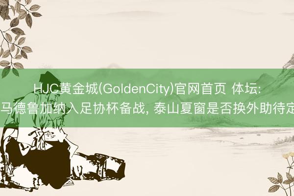HJC黄金城(GoldenCity)官网首页 体坛: 马德鲁加纳入足协杯备战， 泰山夏窗是否换外助待定