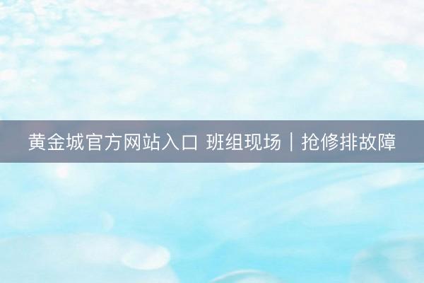 黄金城官方网站入口 班组现场｜抢修排故障